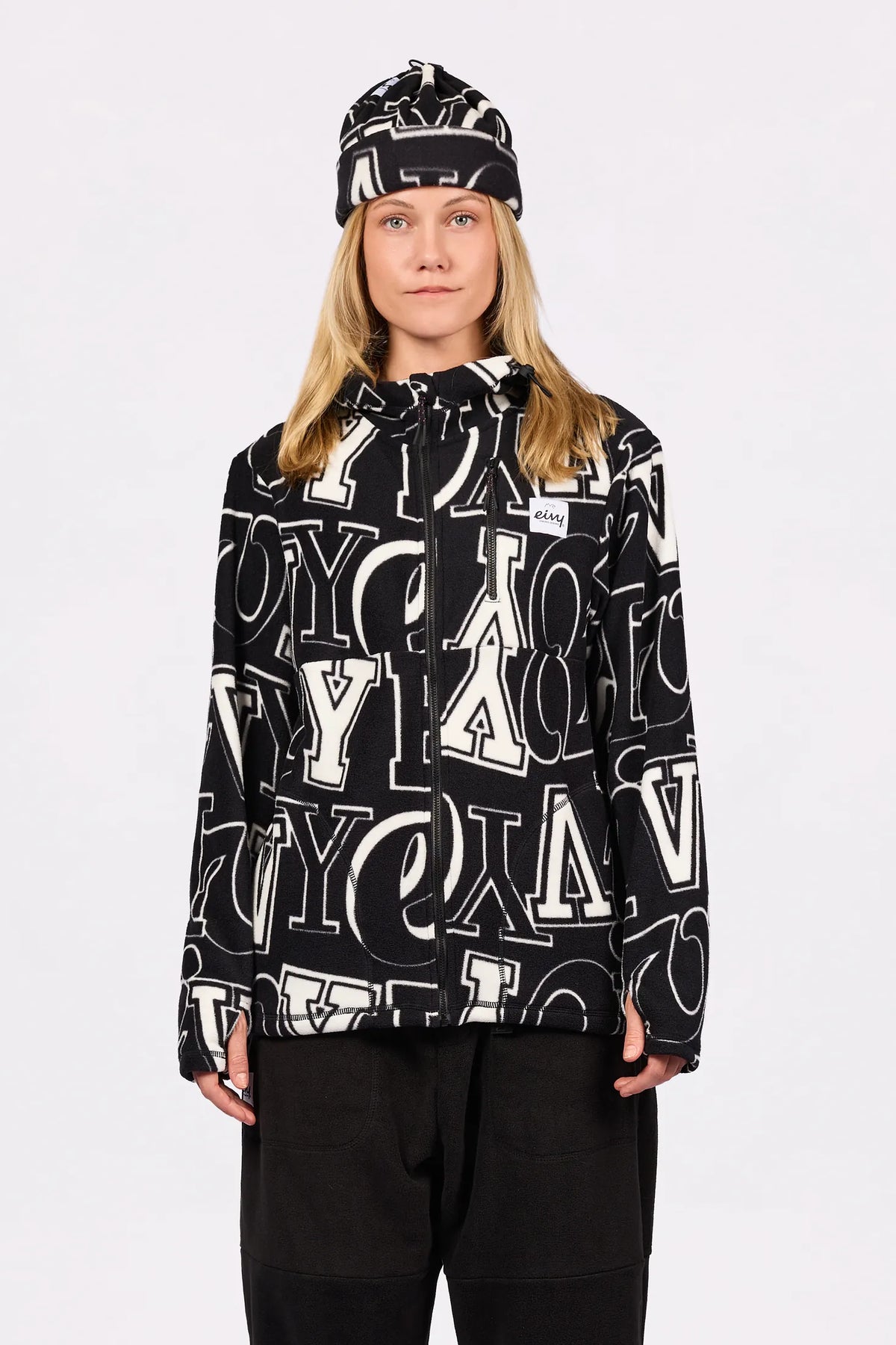 Techlight Ziphood Fleece - Typo Black