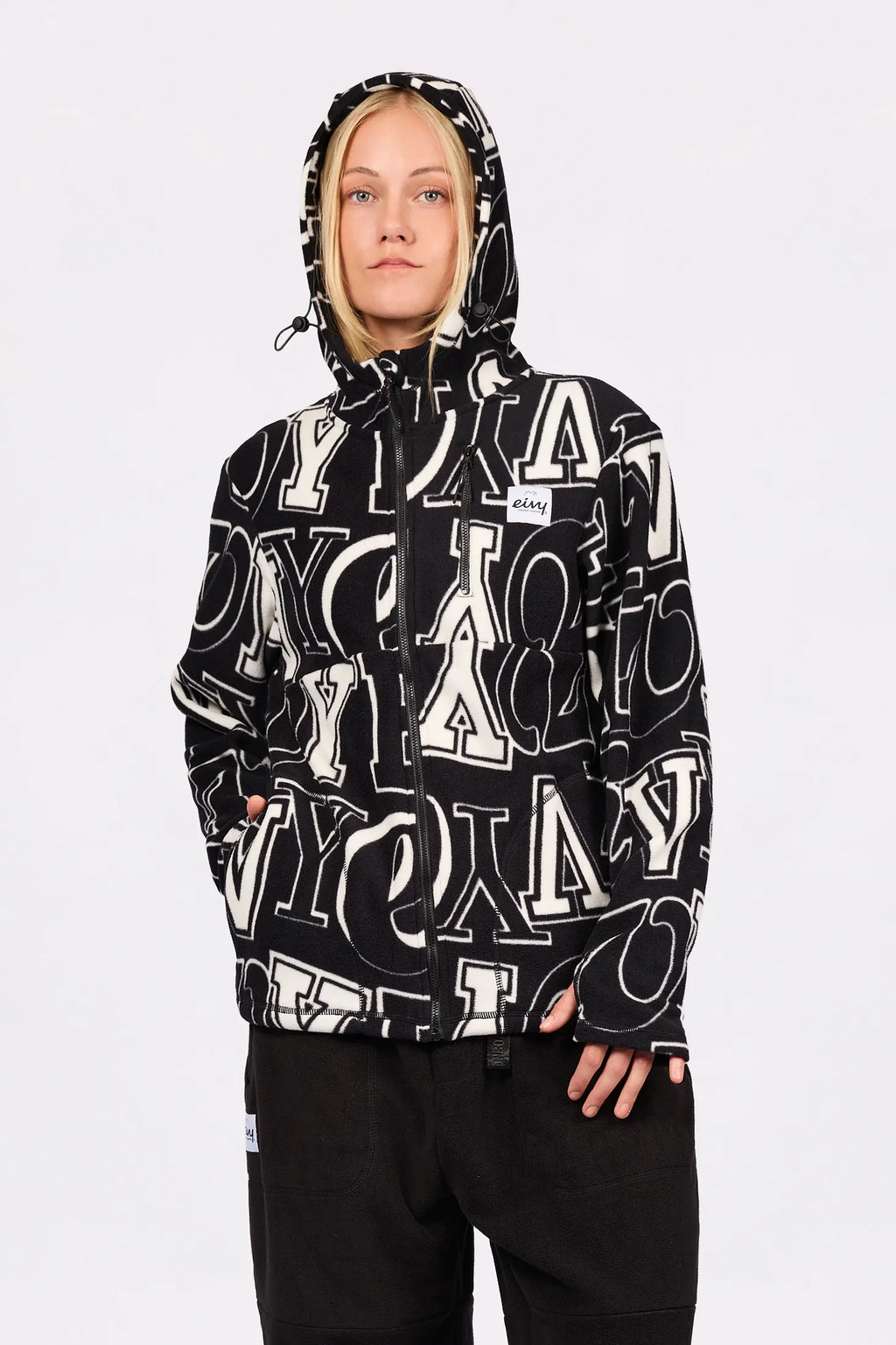Techlight Ziphood Fleece - Typo Black