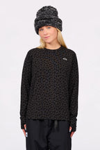 Loose Fit Merino Wool Top Black Leopard – women's merino wool top, loose fit