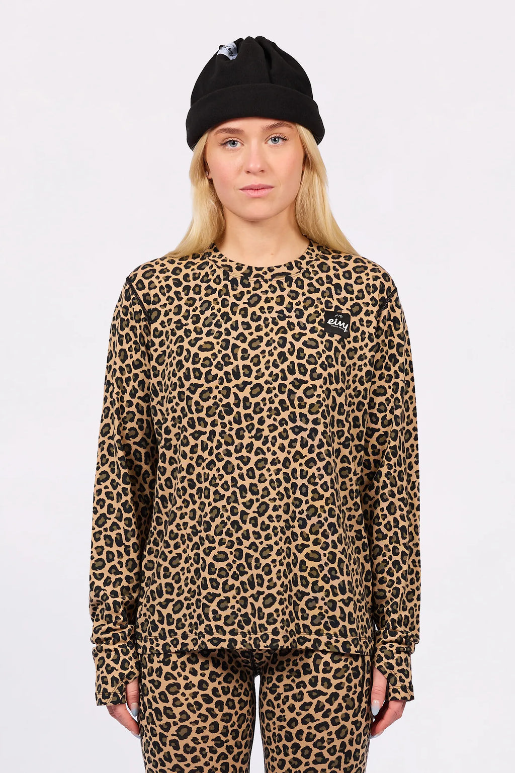 Loose Fit Merino Wool Top Leopard – women's merino wool top, loose fit