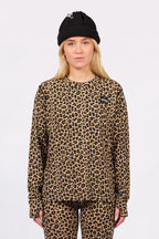 Loose Fit Merino Wool Top Leopard – women's merino wool top, loose fit