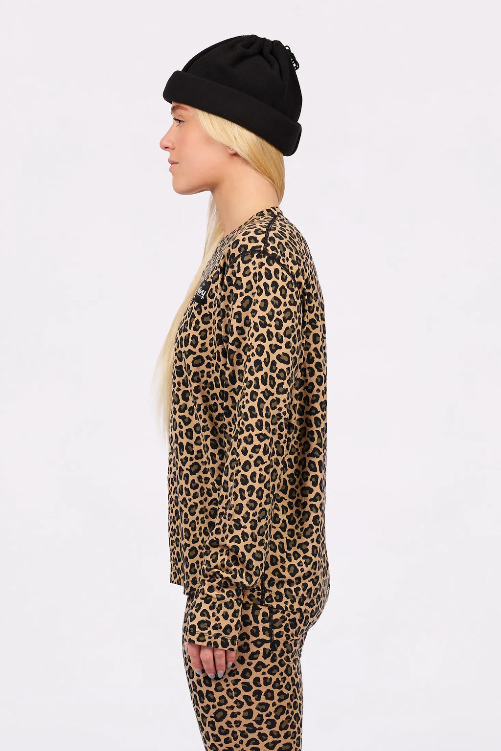 Loose Fit Merino Wool Top Leopard – women's merino wool top, loose fit, image 5