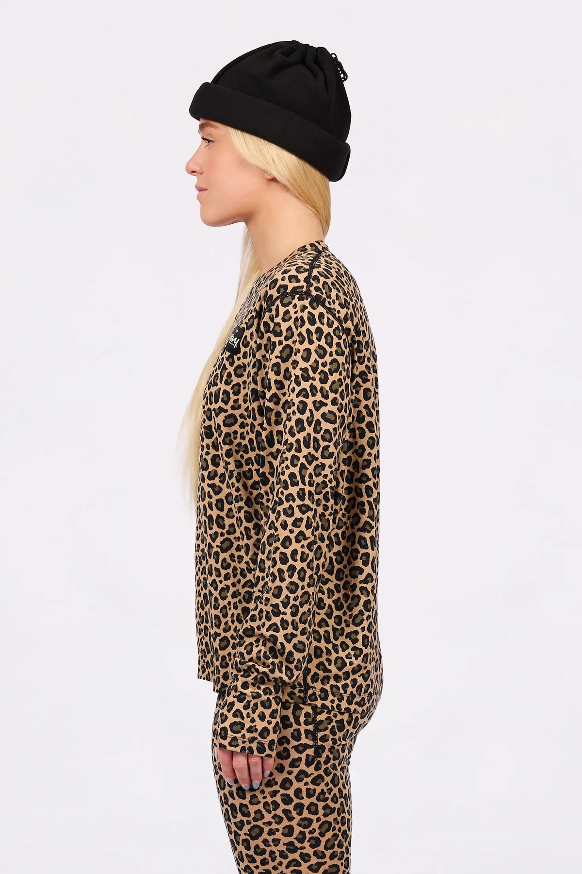 Loose Fit Merino Wool Top - Leopard