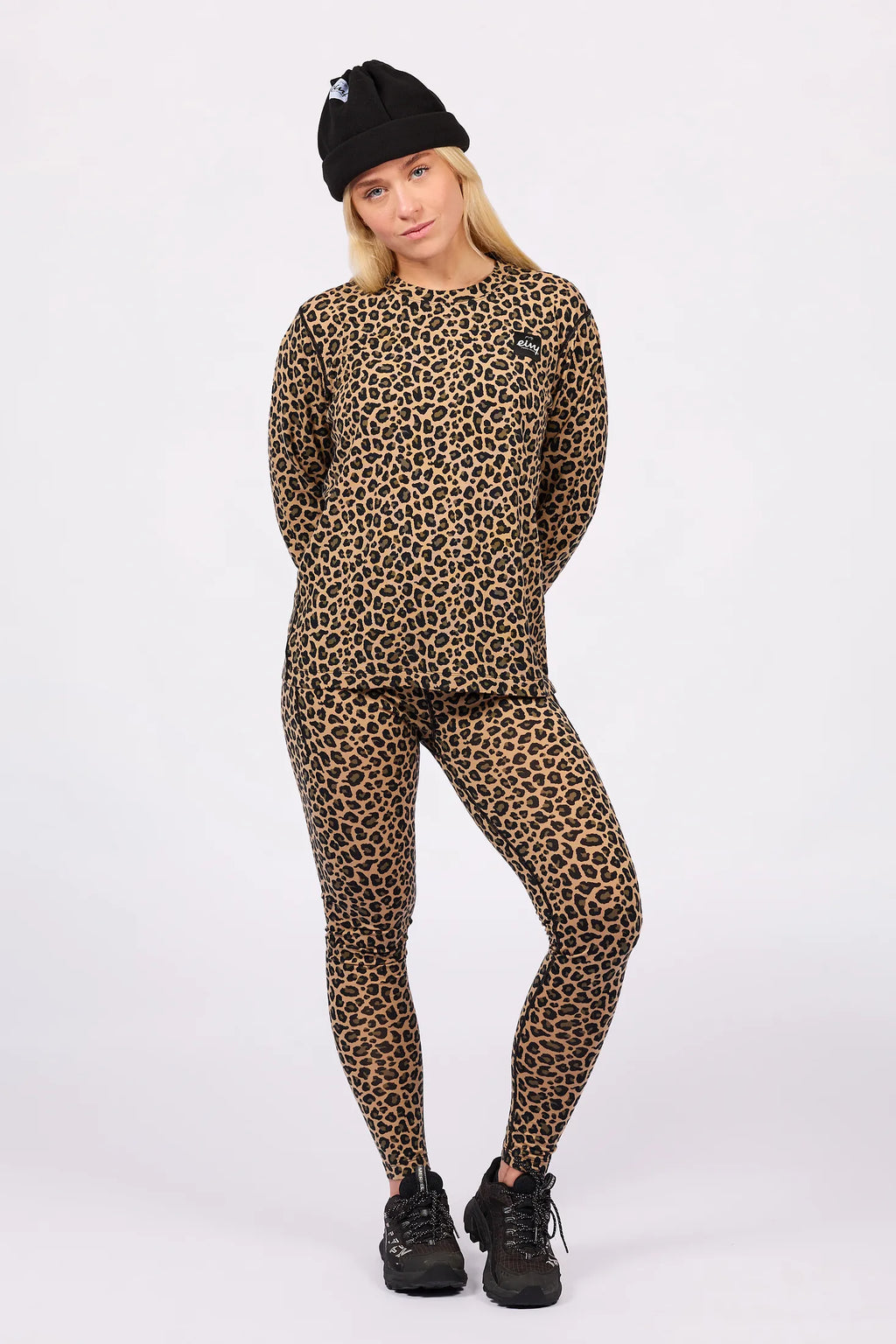 Loose Fit Merino Wool Top Leopard – women's merino wool top, loose fit, image 3