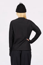Versa Loose Fit Rib Top Black – women's ribbed long sleeve top, loose fit, image 6