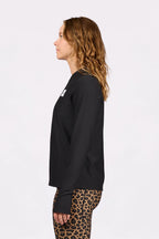 Versa Loose Fit Rib Top - Black