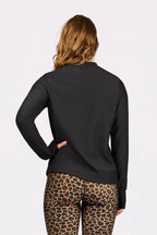 Versa Loose Fit Rib Top - Black