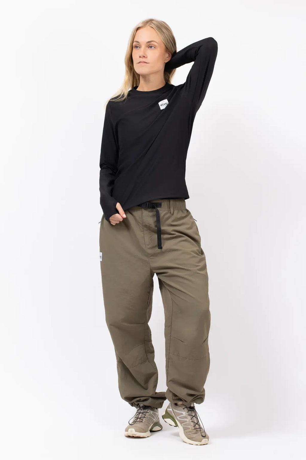 Versa Loose Fit Rib Top - Black