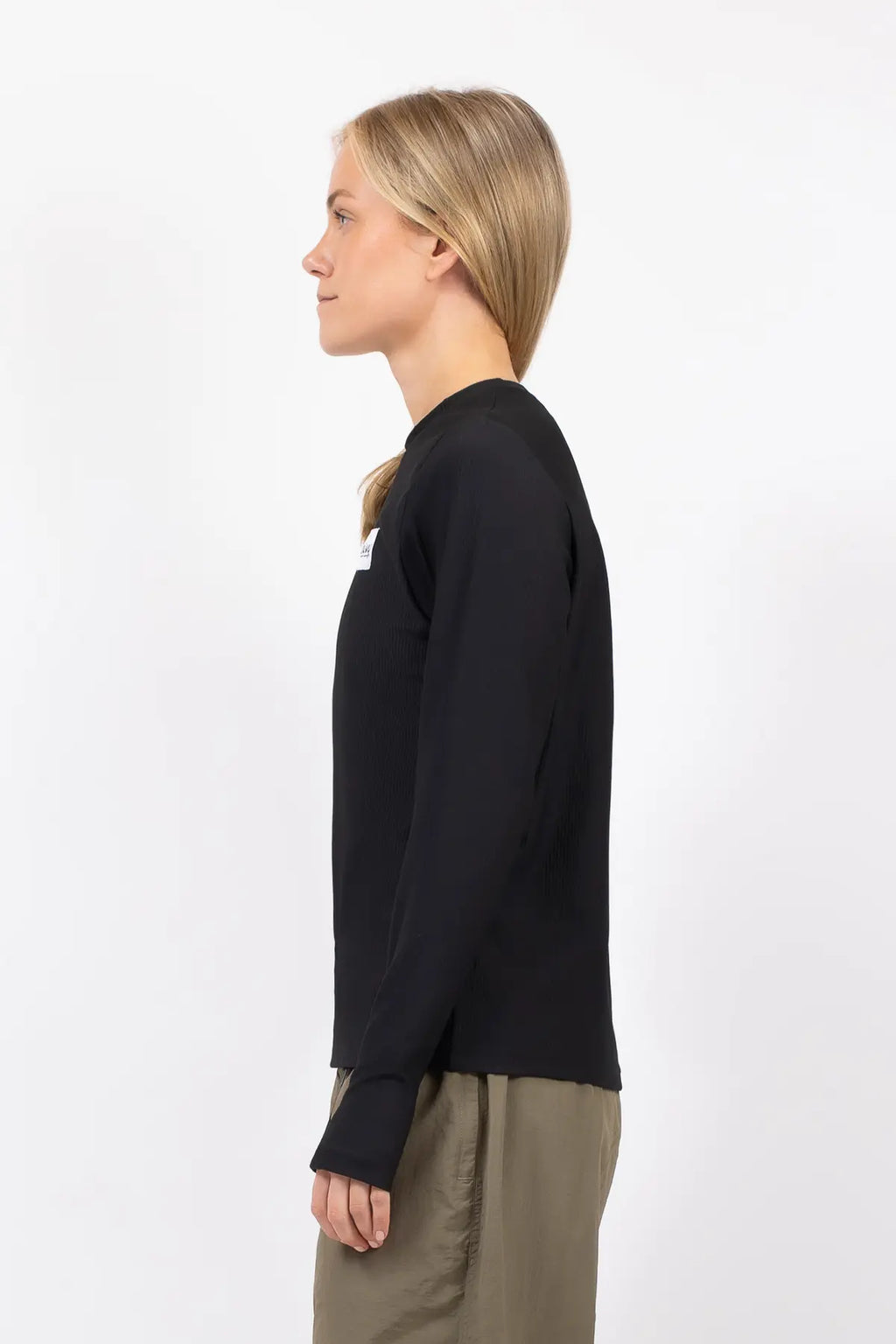 Versa Loose Fit Rib Top - Black