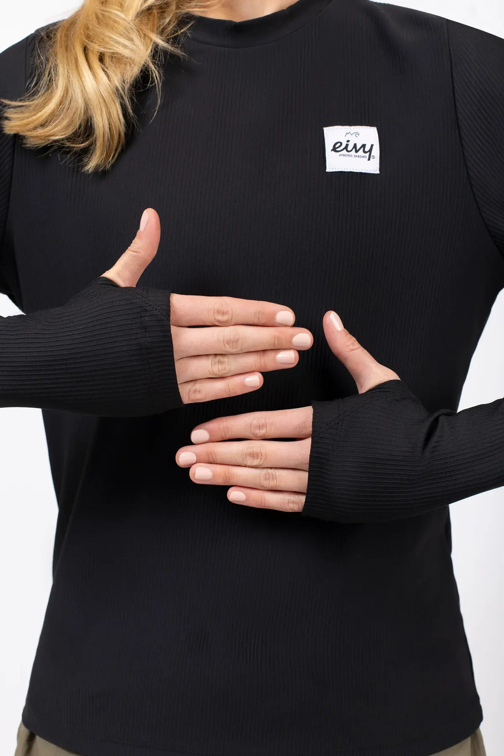 Versa Loose Fit Rib Top - Black