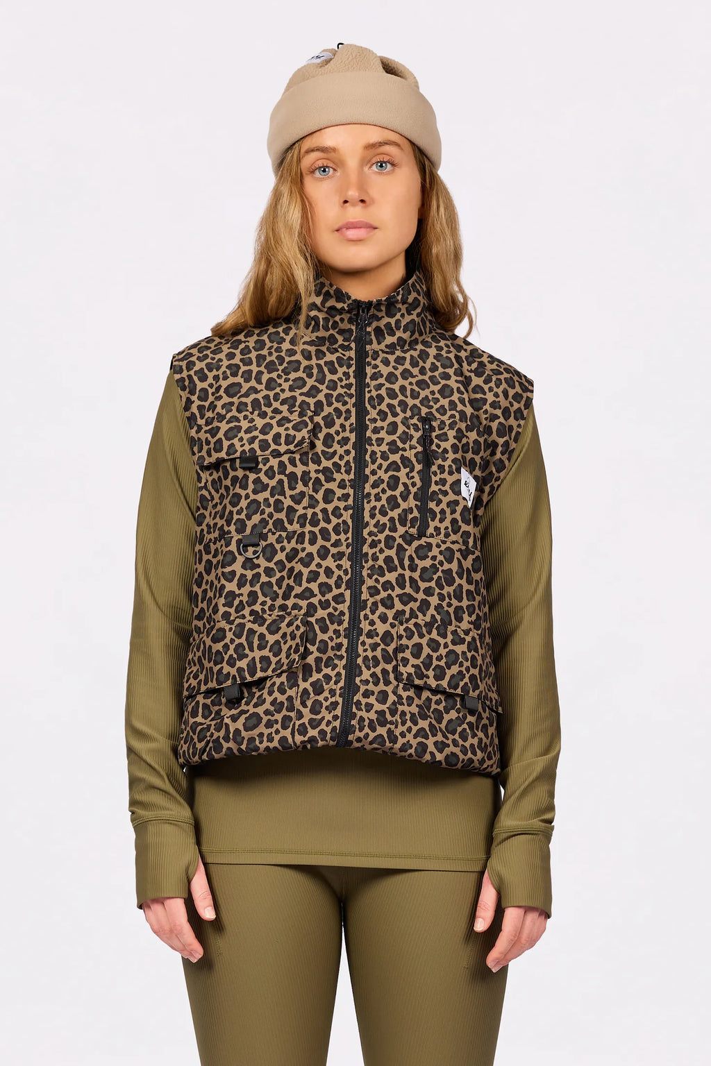 Windbreaker Utility Vest - Leopard