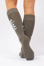 Rib Wool Socks - Olive