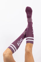 Cheerleader Wool Socks - Pinkgundy