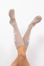 Rib Wool Socks - Sand