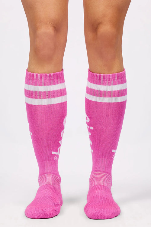 Cheerleader Wool Socks - True Pink