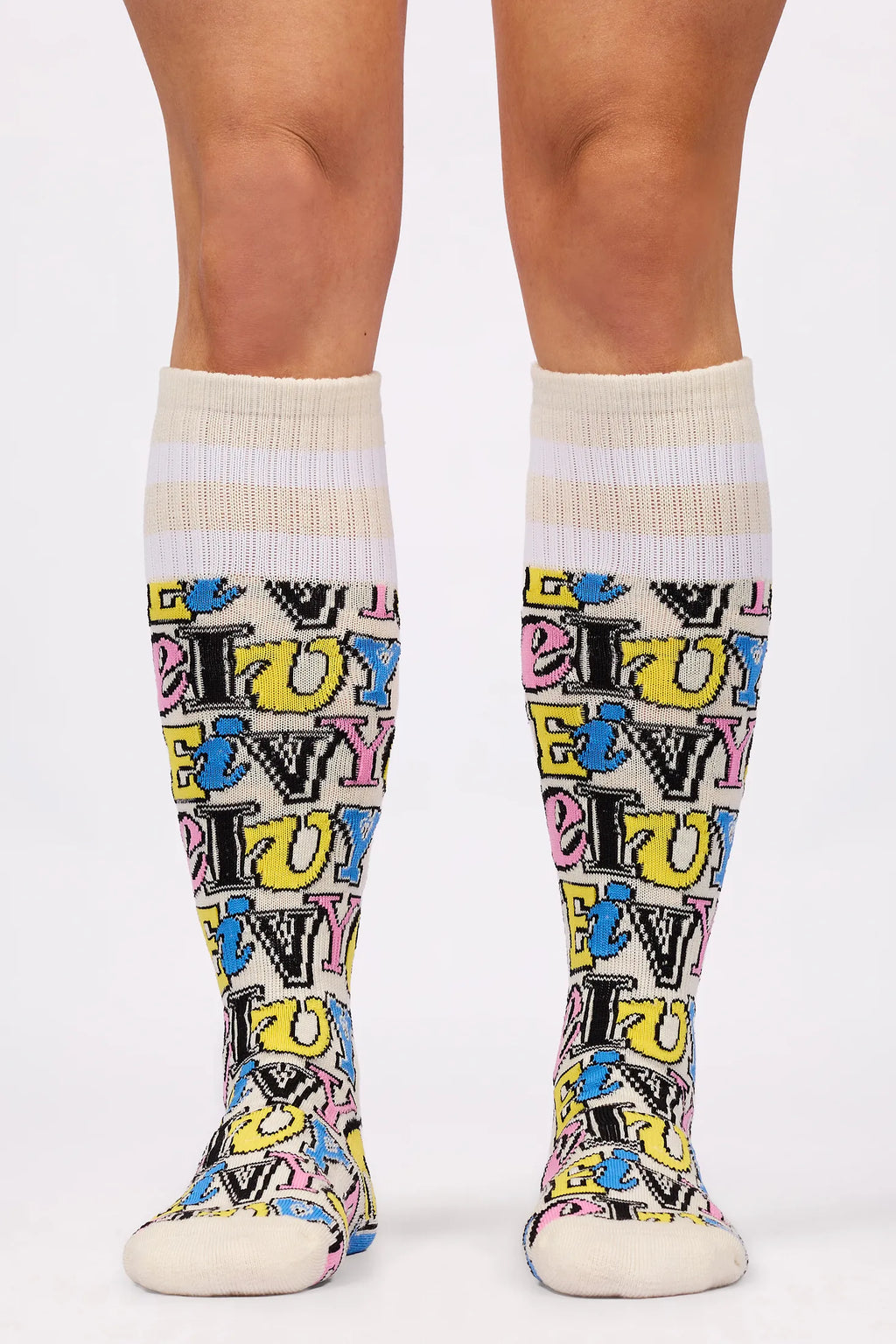 Cheerleader Wool Socks - Typo Multi