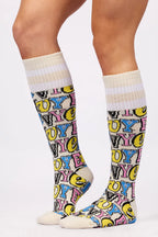 Cheerleader Wool Socks - Typo Multi