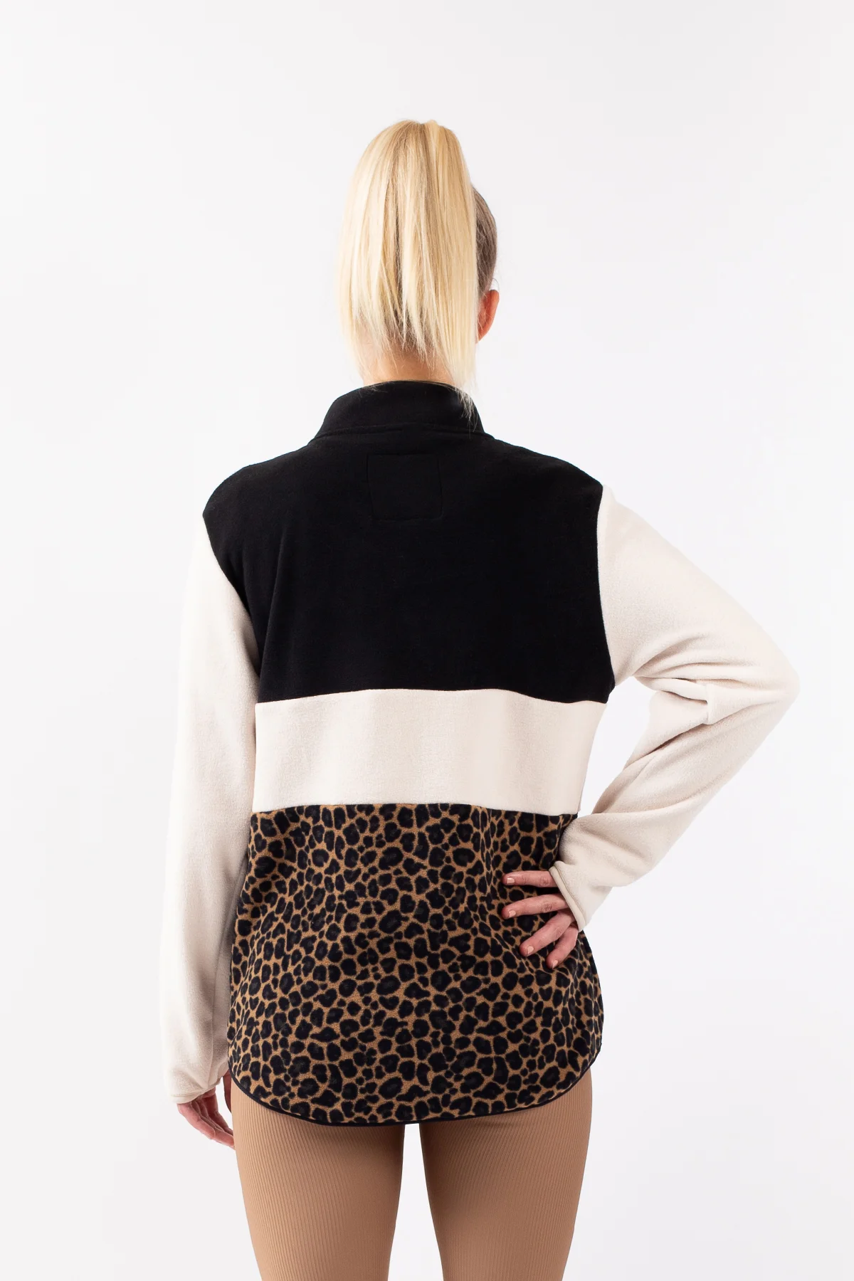 Leopard print discount zip up fleece