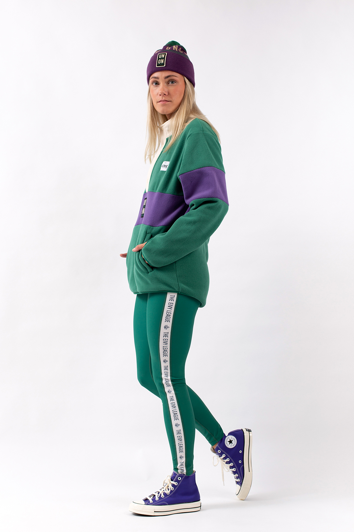 Fleece | Mountain Fleece - Green & Purple | XXL