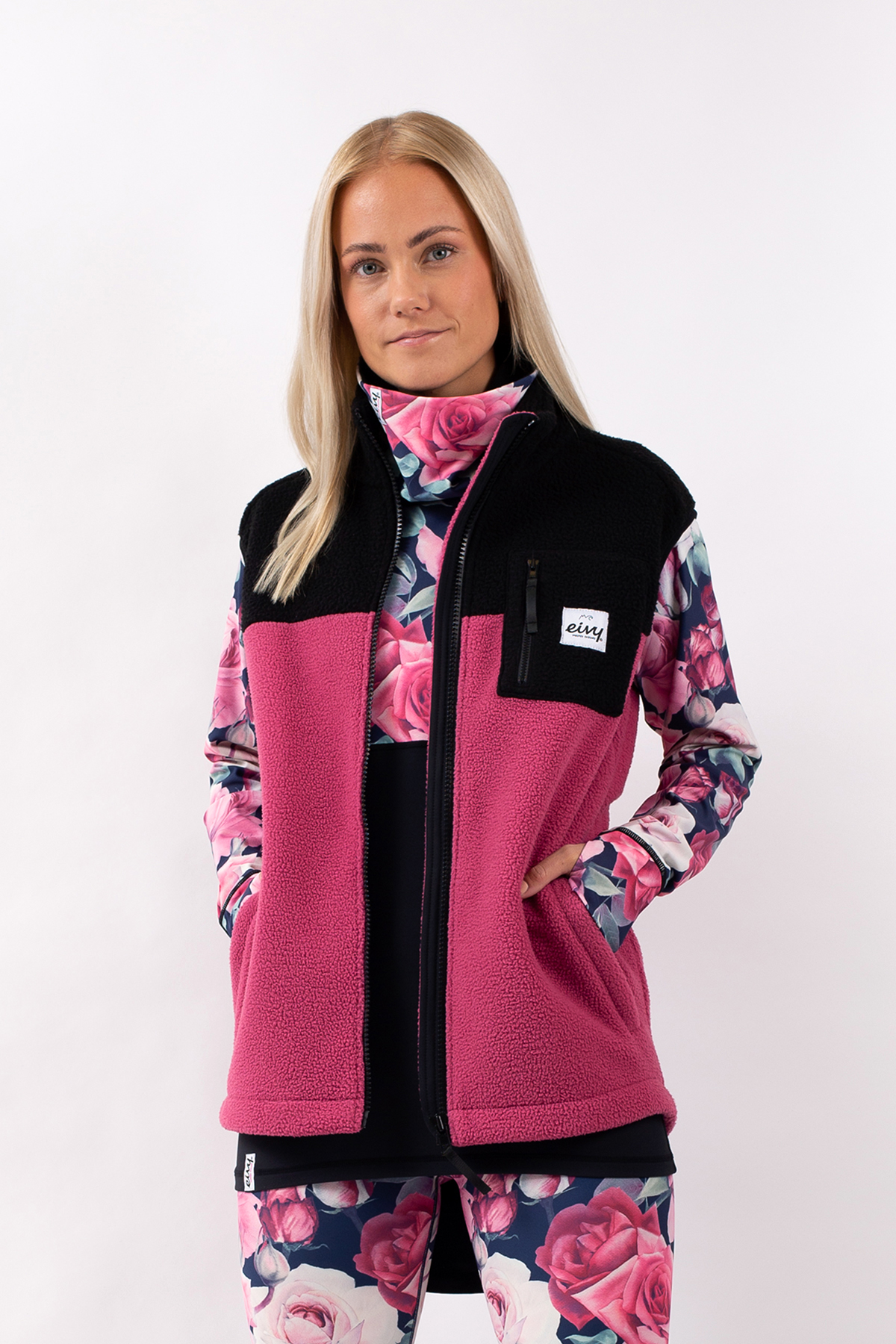 Fleece | Lumberjackie Sherpa Vest - Raspberry