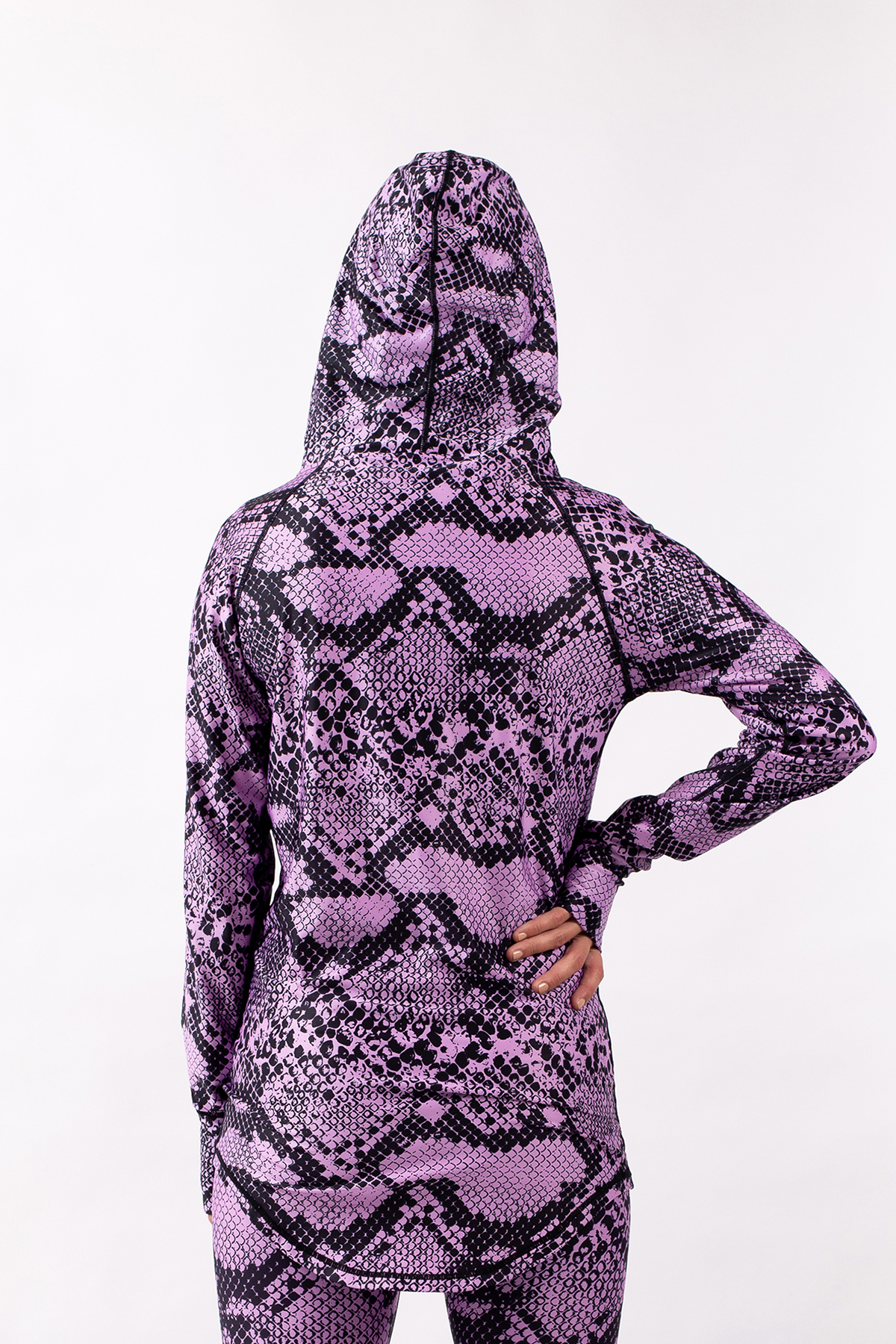 Base Layer | Icecold Hood Top - Pink Python | XXS