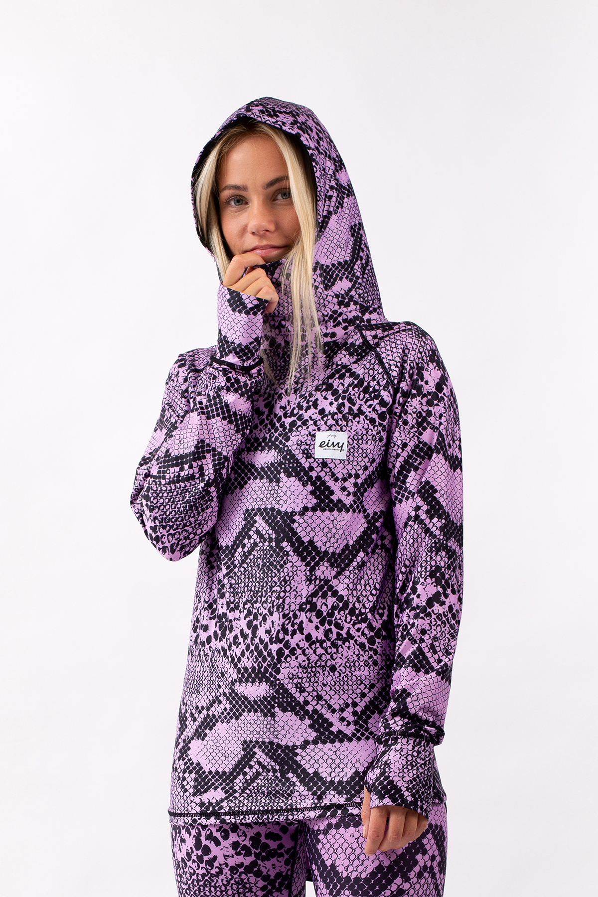 Underställ | Icecold Hood Top - Pink Python | XXL