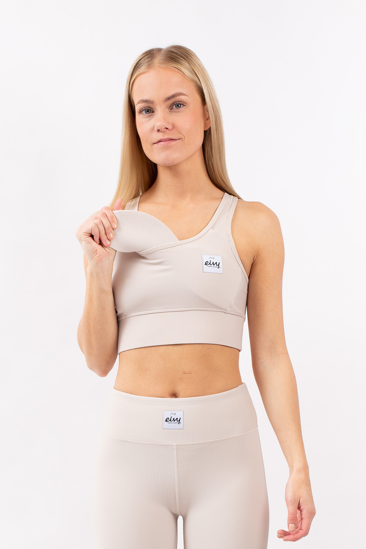 Rider Rib Sports Bra - Faded Cloud | L