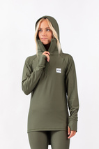 Icecold Zip Hood Top - Forest Green | XS