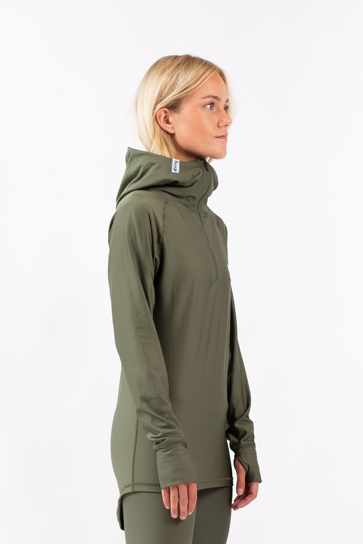 Icecold Zip Hood Top - Forest Green | M