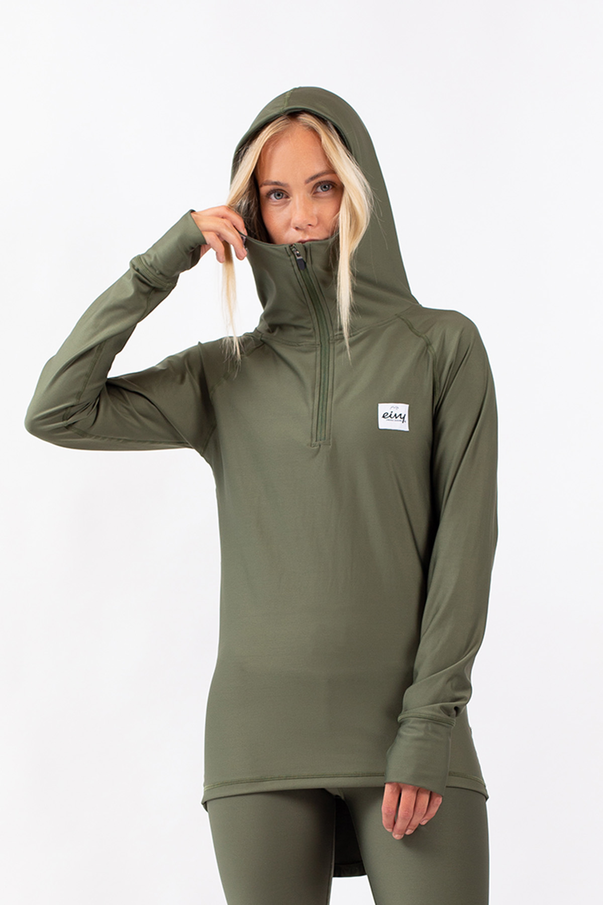 Funktionsunterwäsche | Icecold Zip Hood Top - Forest Green