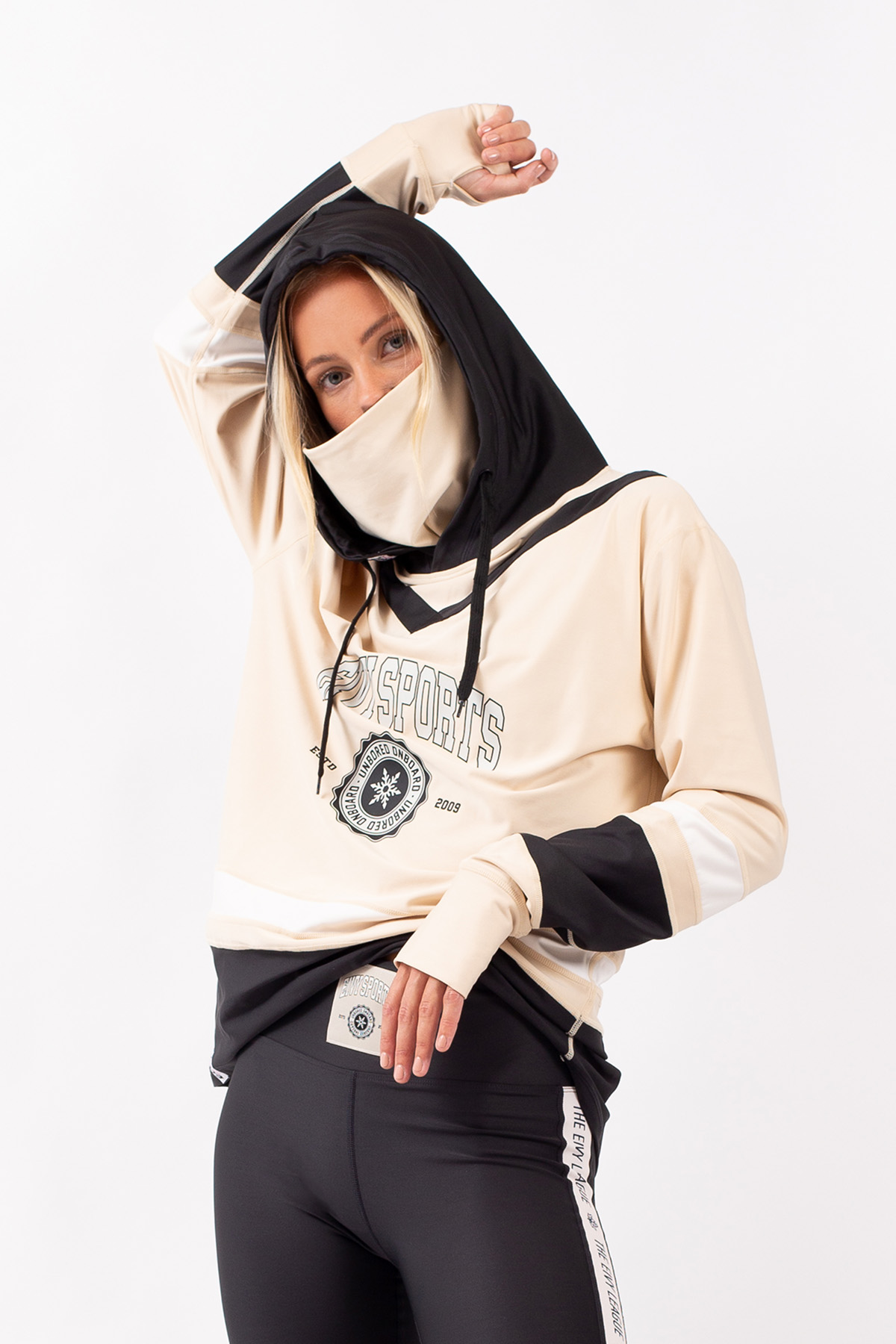 Underställ | Boyfriends Fit Hoodie Top - Black & Offwhite