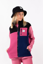 Fleece | Lumberjackie Sherpa Vest - Raspberry & Navy | S