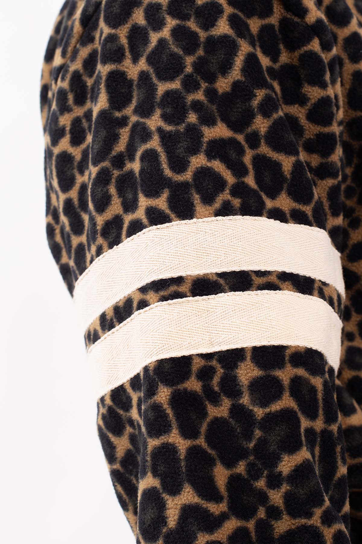 Peg Cropped Fleece - Leopard | S