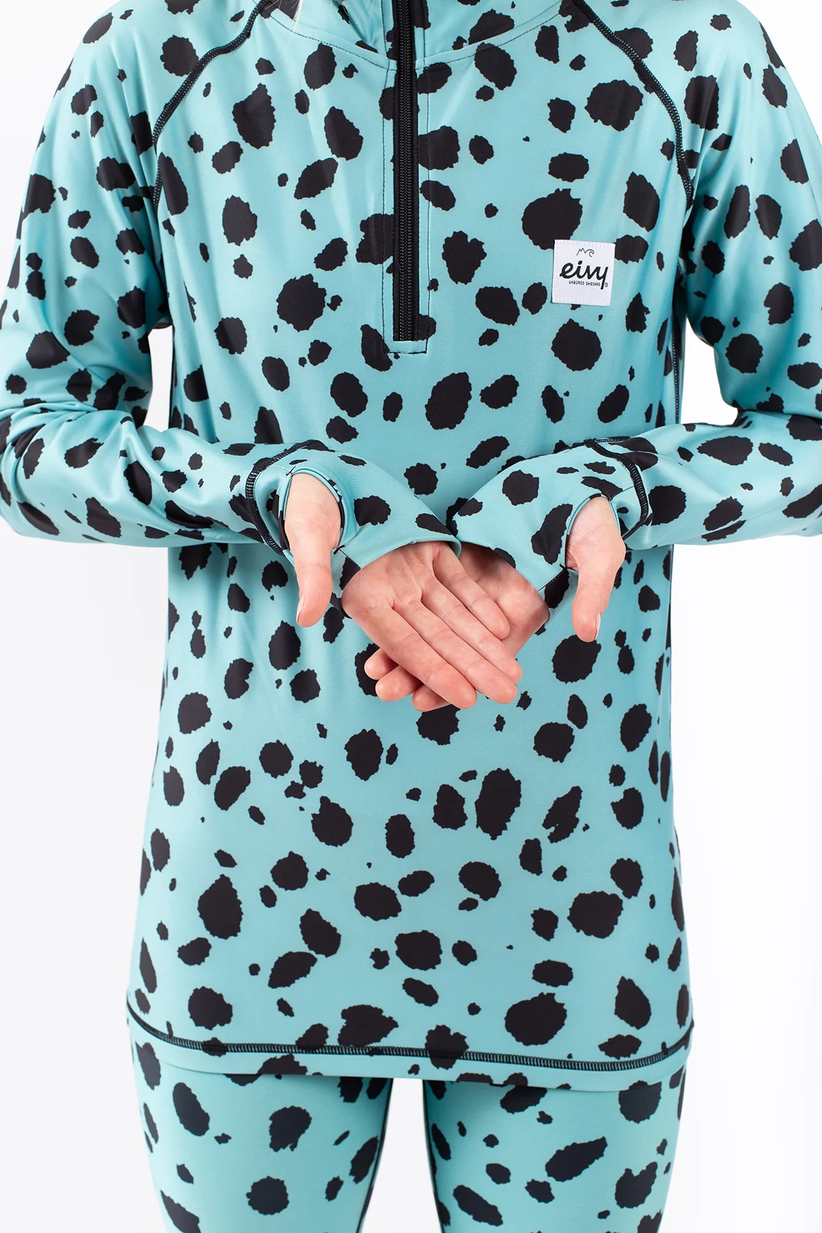 Icecold Zip Hood Top - Turquoise Cheetah | S