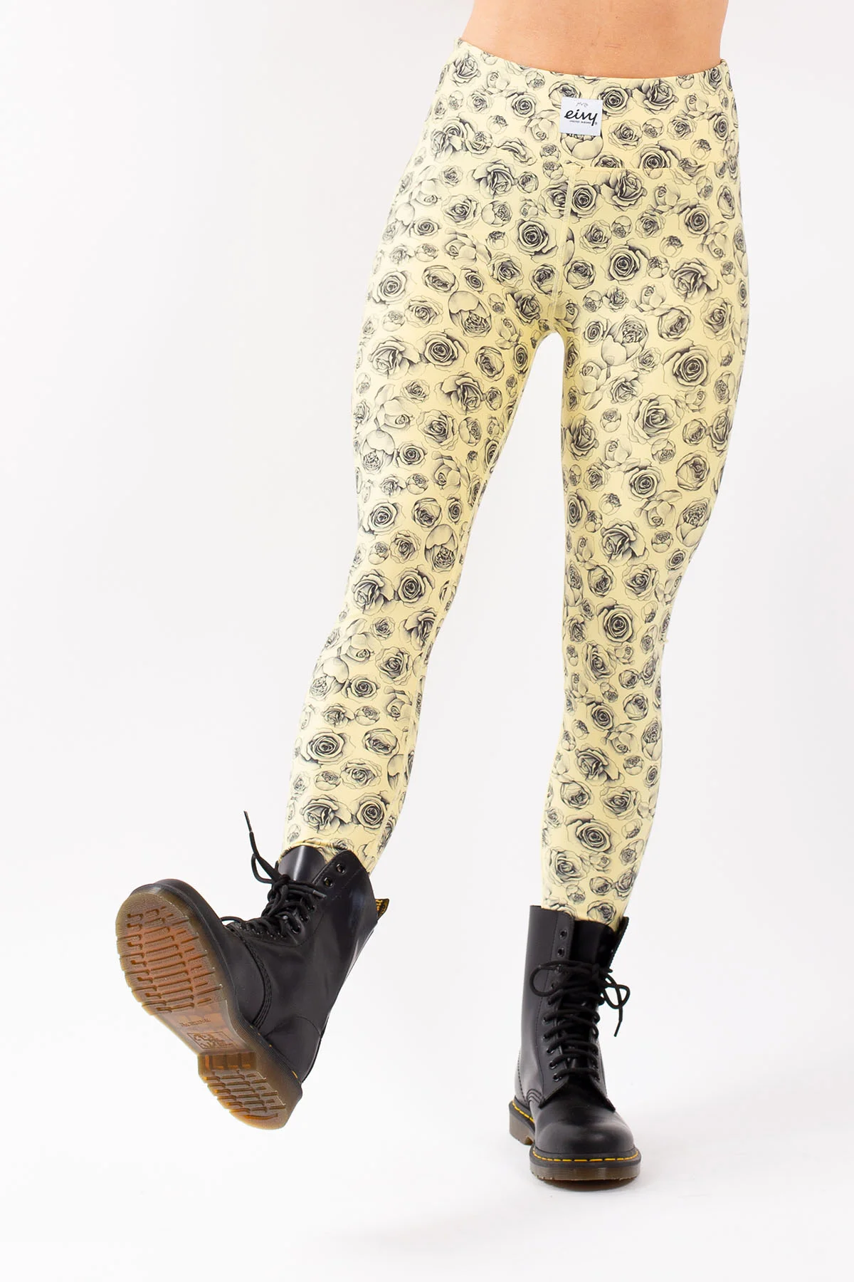 Icecold Tights - Yellow Charcoal Rose | M