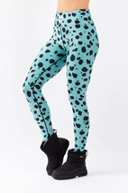 Icecold Tights - Turquoise Cheetah | S