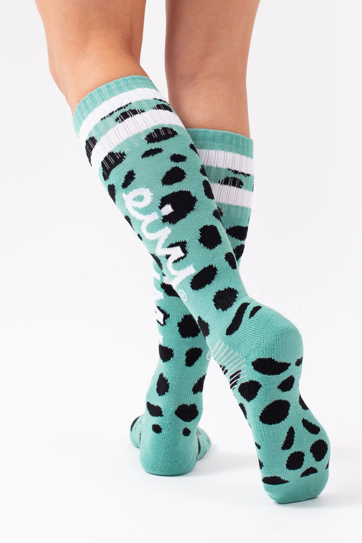 Cheerleader Wool Socks - Turquoise Cheetah | 39-41