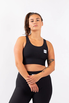 Rider Rib Sports Bra - Black | XXS