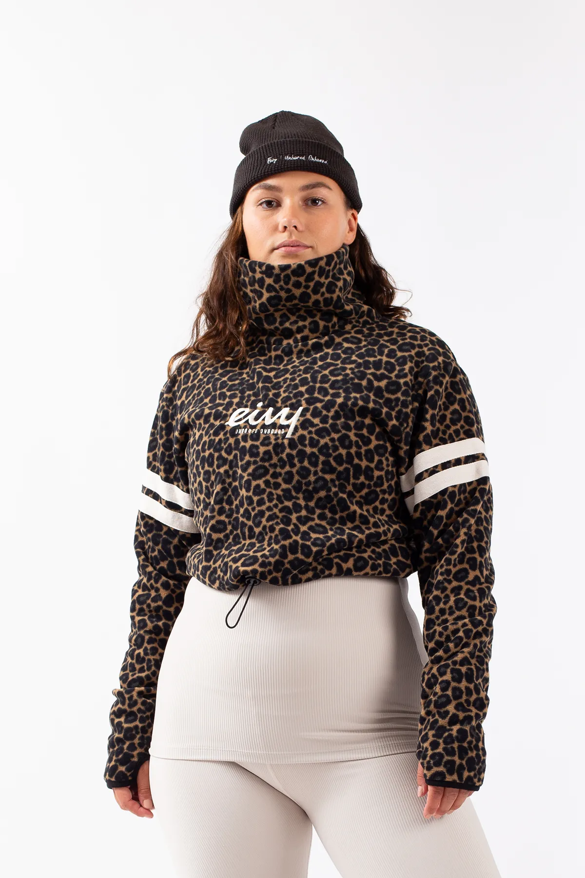 Peg Cropped Fleece - Leopard | XS