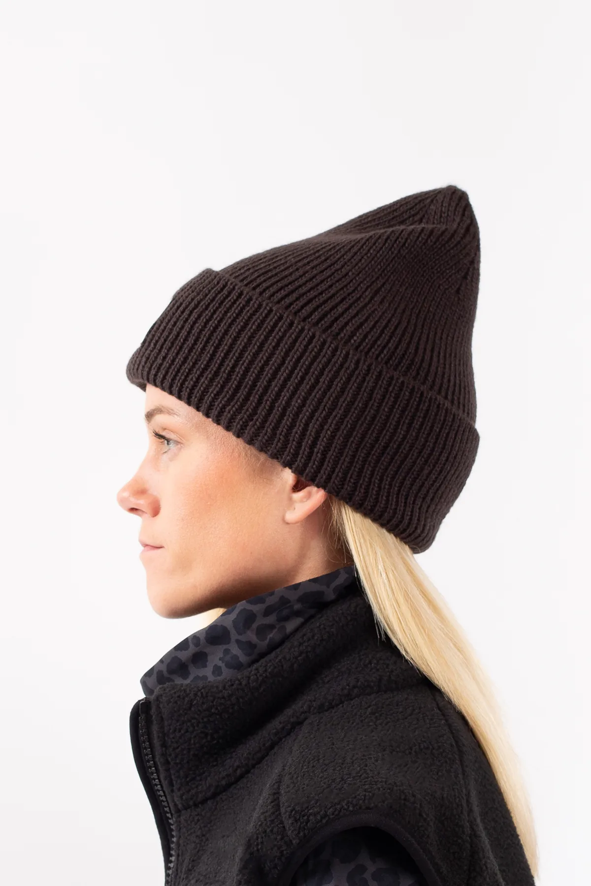 Easter Rib Wool Beanie - Black