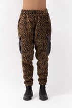 Cargo Sherpa Pants - Leopard | M