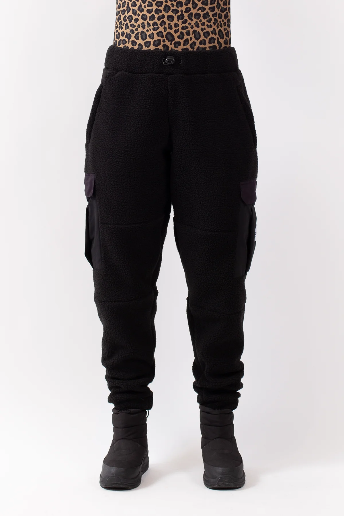 Cargo Sherpa Pants - Black | XXS