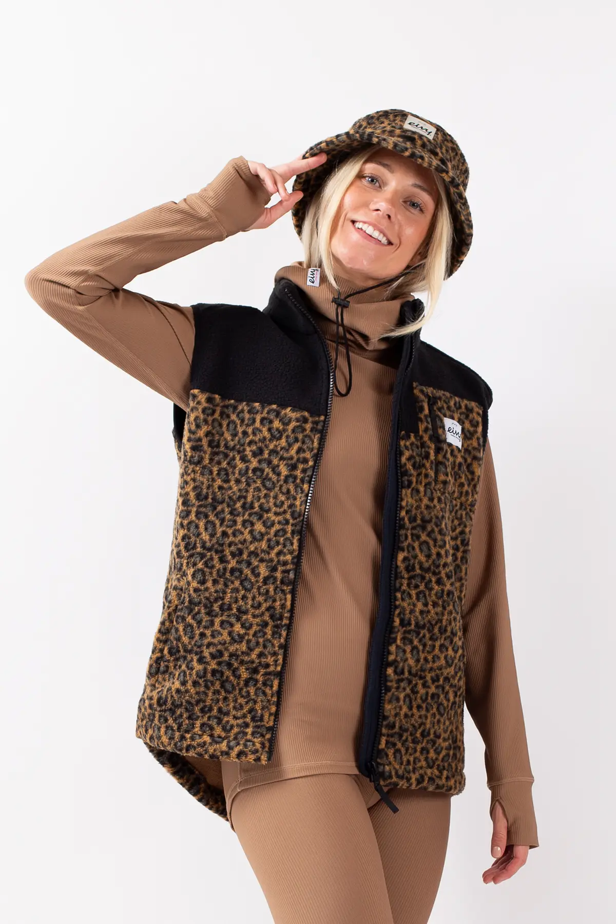 Lumberjackie Sherpa Vest - Leopard | XS