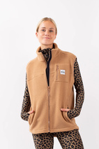 Lumberjackie Sherpa Vest - Faded Coffee | XXS