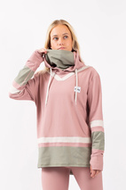 Boyfriends Fit Hoodie Rib Top - Faded Blocks | XXS